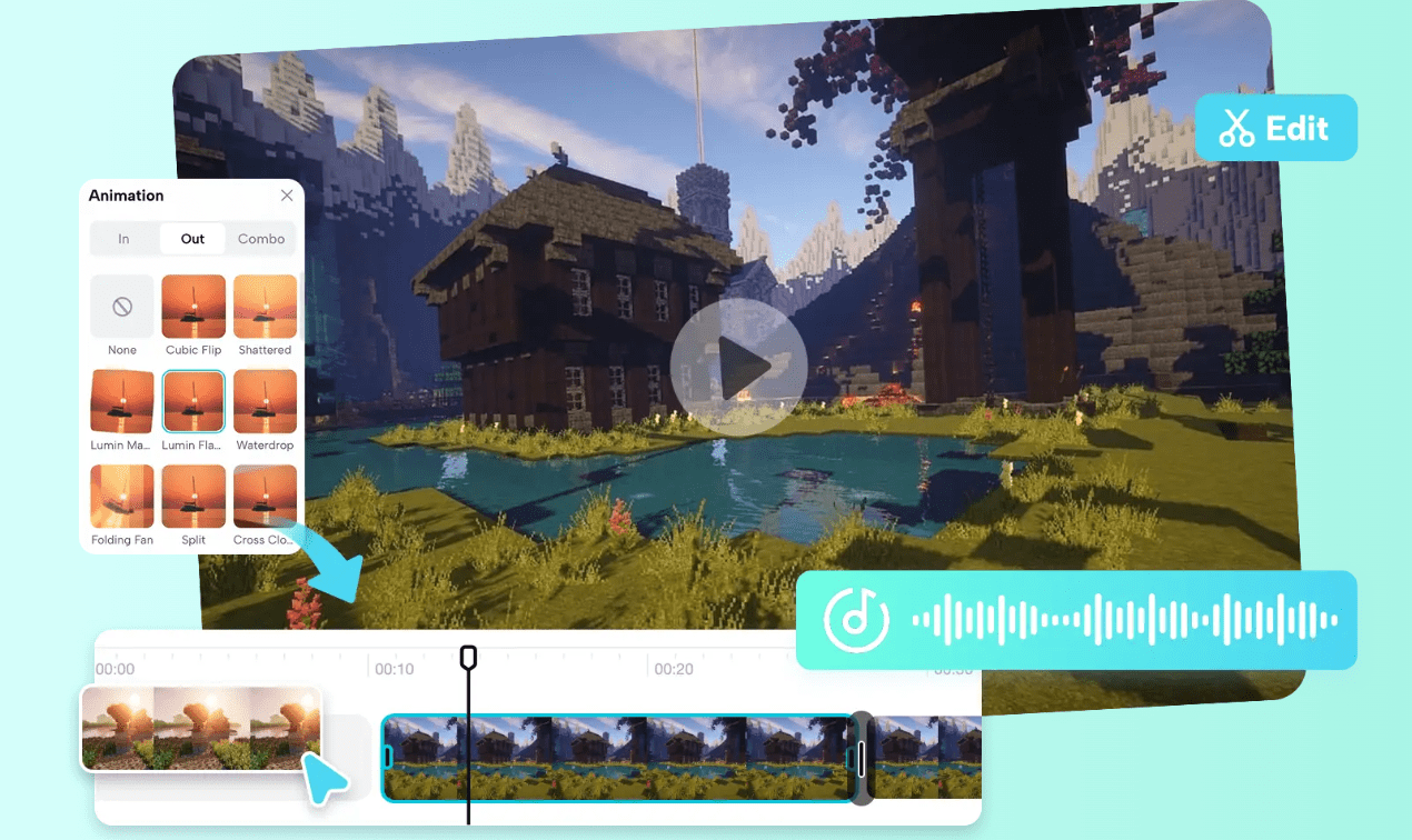 Create Minecraft Animation Stories and Gameplay Reels with Pippit AI